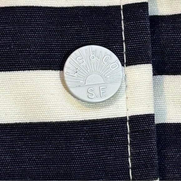 Levi's Trekking Parka Striped Hooded Jacket Nautical Canvas Navy/White Large NWT - Picture 7 of 11